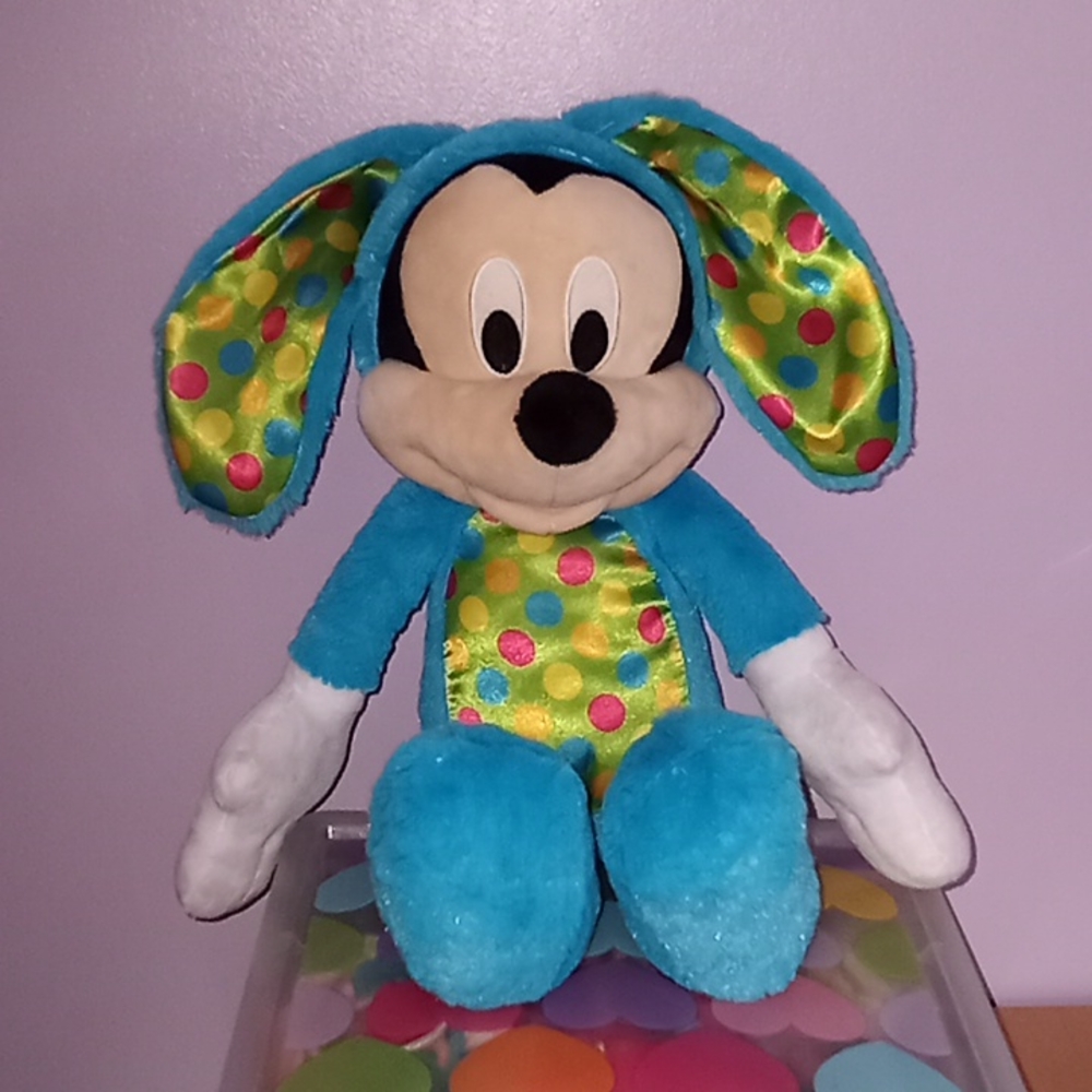 Disney Mickey Mouse Easter Bunny Rabbit Plush Stuffed Animal Toy